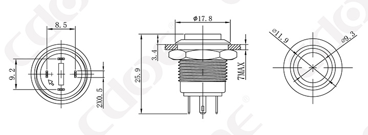 16mm high head switches