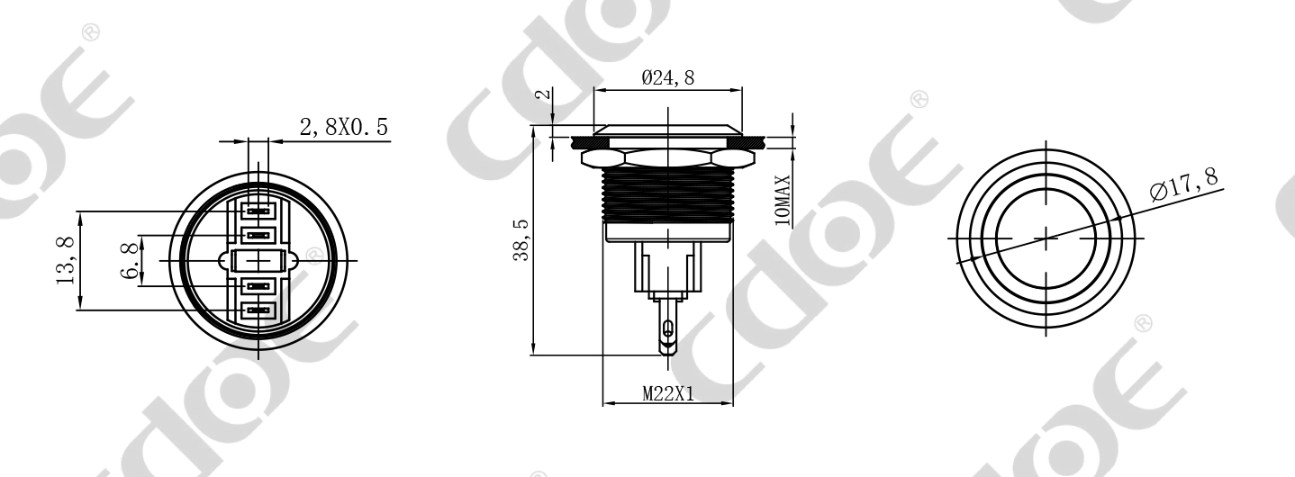 pengontrol sakelar logam 22mm