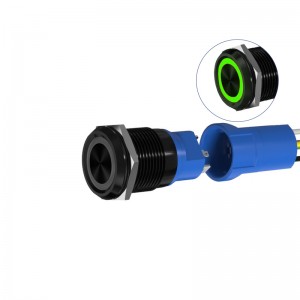 High Quality Black Oxide Button 22mm switch Ring LED RGB Tri-Color with 10Amp