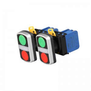 20a double head push button plastic red green color momentary switches 1no1nc 12v twin head pushbutton