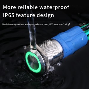 RGB switch 22mm one normally open and one normally close ring led momenatry push button