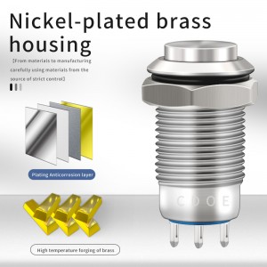 Short Body Pushbutton Hbdgq10f-11 Series Latching 1no1nc Switch For Small control Equipment
