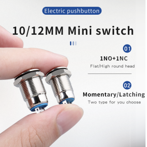 Short Body Pushbutton Hbdgq10f-11 Series Latching 1no1nc Switch For Small control Equipment