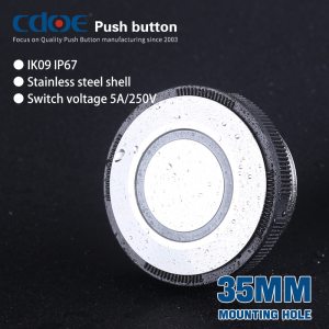 china ip67 switch waterproof 110 volt push button momentary ring led red green 35mm