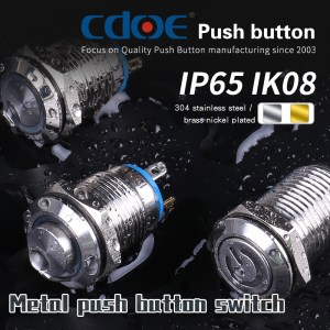 LED illuminated high head control small equipment spst panel mount pushbutton switch 12mm