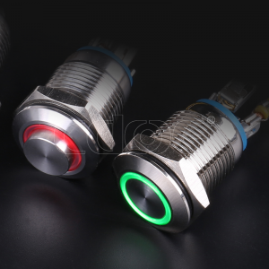 LED illuminated high head control small equipment spst panel mount pushbutton switch 12mm