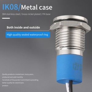 Indikator Pilotljus 120v Ip67 12mm Metall Vattentät Signallampa