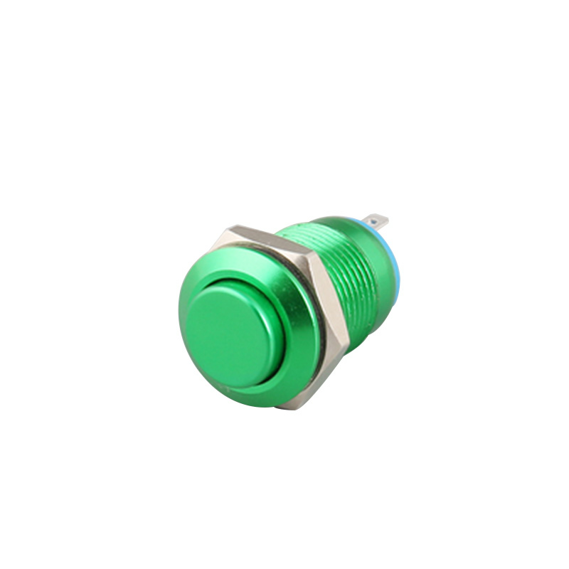 Nuevos productos calientes Interruptor de botón pulsador de metal antihorizontal de óxido de aluminio redondo pequeño de China de 12 mm Imagen destacada