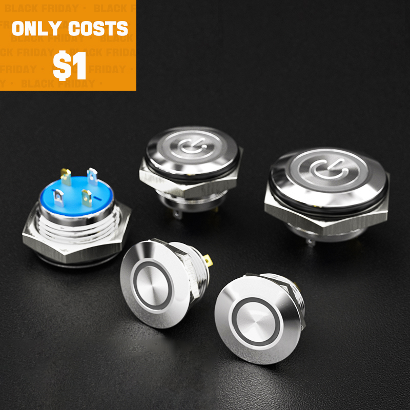 waterproof push button 12mm ip67