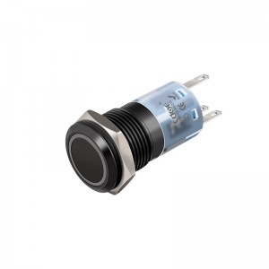 16MM 12 V Push Button Switch ring led Black shell plating momentary