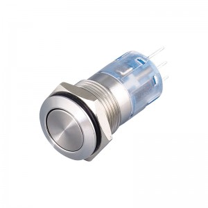 medical equipment Push Button Start 16mm flat head anti vandal switch without led