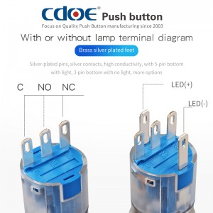 16mm metal momentary power push button switch ip67 for Industrial equipment
