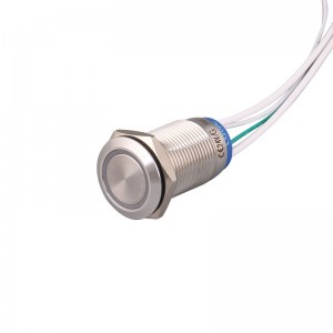 10A 16mm pushbutton switch 12v led on off power stainless steel latching ring light