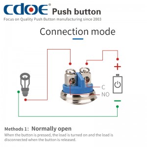 16mm push button switch flat head 2pins waterproof ip65 one normally open for Guitar