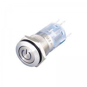 Latching 16mm push button metal ip67 spdt switch symbol power for machine tool equipment