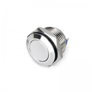 16mm push button switch flat head 2pins waterproof ip65 one normally open for Guitar