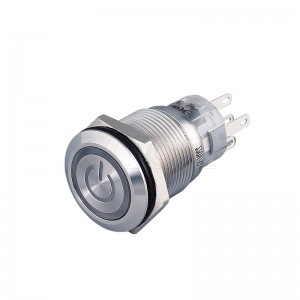 19mm Pin Terminal Lights 24v Momentary Switch Ring Led Push Button Power Symbol