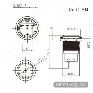 19mm industrial key switch keey type two position metal lock waterproof