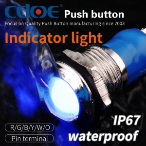 220 Volt Waterproof Indicator Lamp 14mm Stainless Steel Ip67