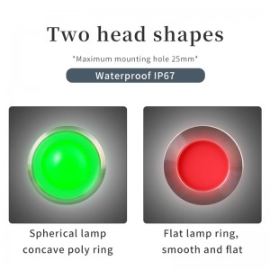 220 Volt Waterproof Indicator Lamp 14mm Stainless Steel Ip67