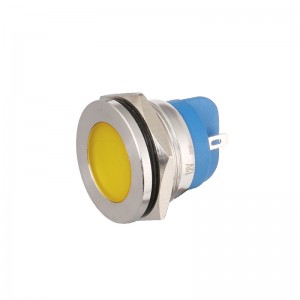 Led Metal Indicator Light 22mm Yellow  Illuminated Pin Terminal Signal Ip67