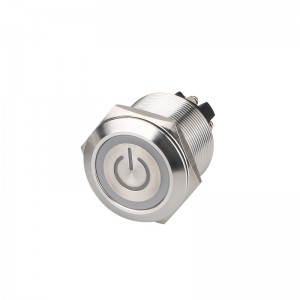 Flat Round 1no1nc Waterproof Ip65 Stainless Steel 25mm push button switch 220v 5a