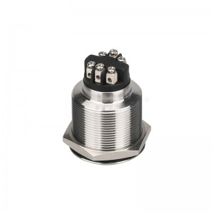 Interrupteur à bouton-poussoir plat et rond 1no1nc, étanche Ip65, en acier inoxydable, 25mm, 220v, 5a