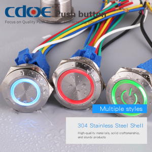 28mm Metal Push Button Stainless Steel Control Panel Switch For Start Equipment