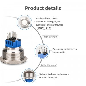 28mm Metal Push Button Stainless Steel Control Panel Switch For Start Equipment