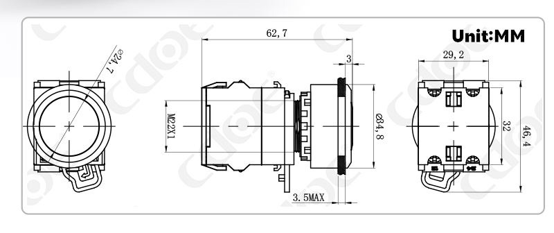 30mm switch button