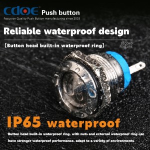 16mm latching switch 3a spst panel mount push button 2 pins terminal