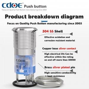 6 pin Momentary 12v button switch dot led 5amp Self-Resetting Self-Locking for Diverse Applications