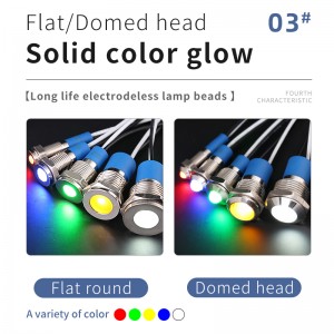 6mm Metal Signal Lamp Ip67 Pin Terminal Waterproof 220v Led Pilot Light With Wire