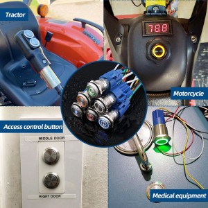 High head ring illuminated on off 16mm 5 amp push button switch 12v ip67