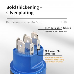 22mm Momentary Push Button Switch Waterproof Illuminated 1NO1NC 10A Customized by Leading Chinese Manufacturer