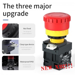 xb2 series 22mm red head push button waterproof Ip65 Charging pile Emergency Stop switch normally open