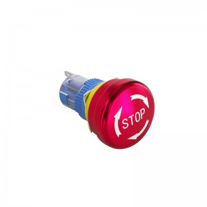 Emergency Stop Button 16mm Lock Red Head Stop White Arrow Metal Push Switch