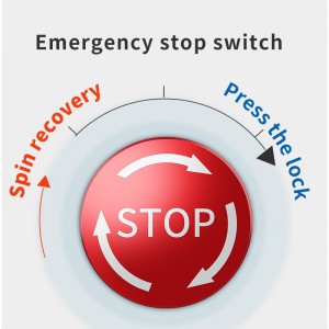 New style emergency stop 16mm Plastic Shell push button Switch with 5A Capacity and White Arrow Logo