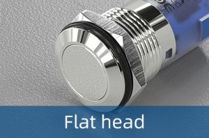 metall tryckknapp switch platt huvud