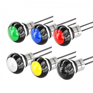 plastic push button switches 12mm ip68 waterproof momentary ball head Control handle start switch with wires