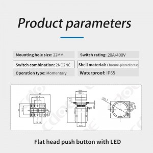 22mm power push button light switches starter momentary 20a green illuminated