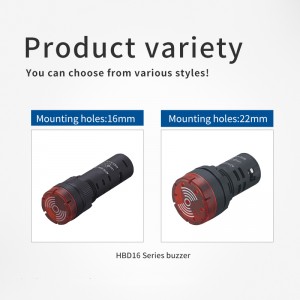 Short body 110v 380v light red illuminate flash Plastic alarm Buzzer 22mm