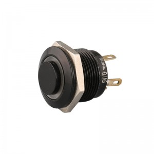 High-Visibility high head Ring LED Reset Function 19mm Black Oxide push button switches