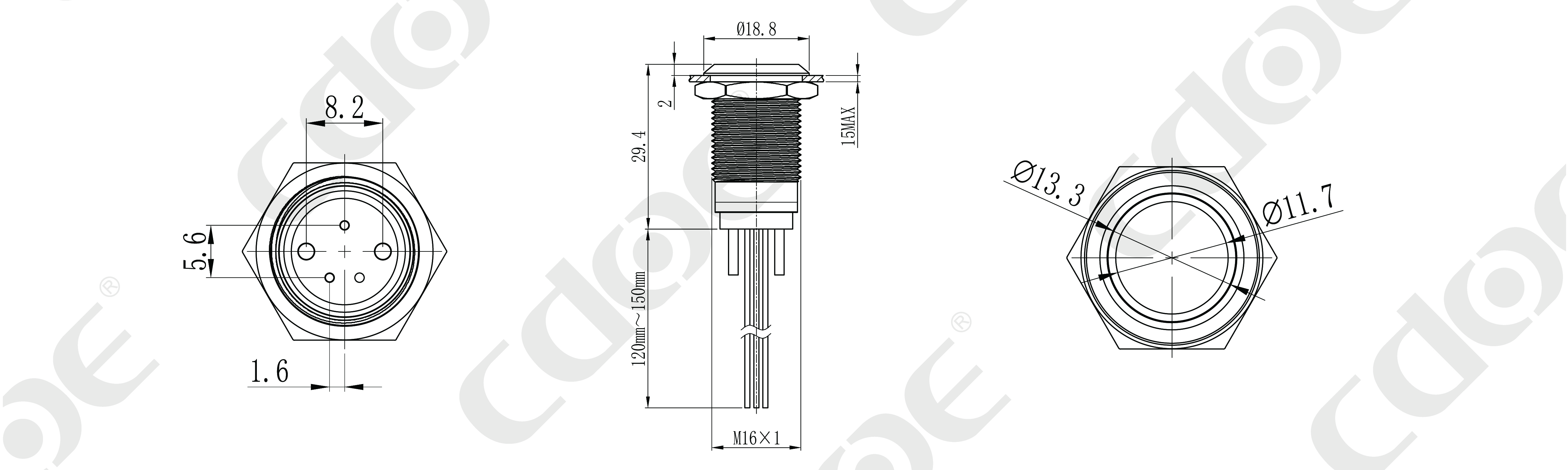 16mm Led Stainless Steel Button