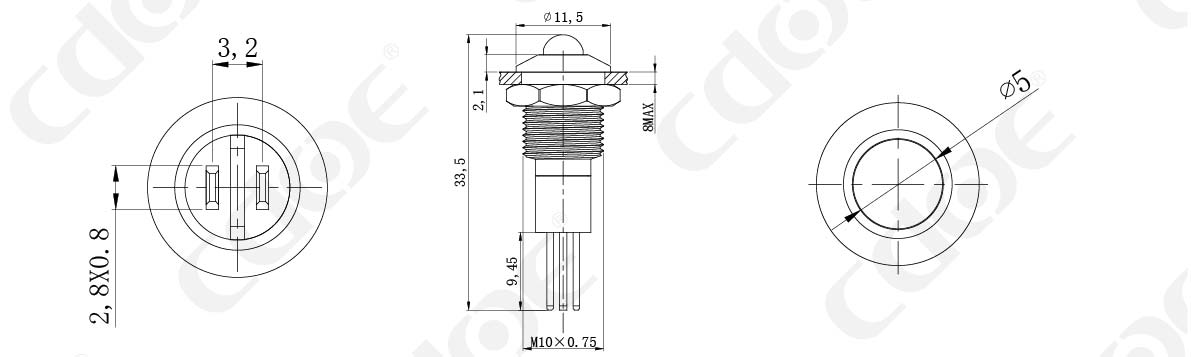 HBDGQ10G-D-J Product size