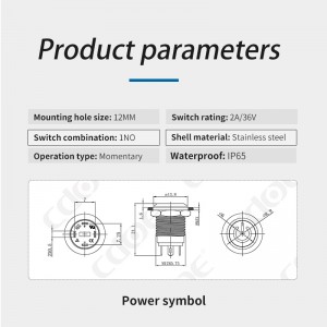 Sealed waterproof 12mm push button switch for harsh environments and industrial settings