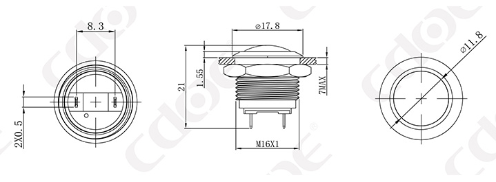 16MM momentary push button switches