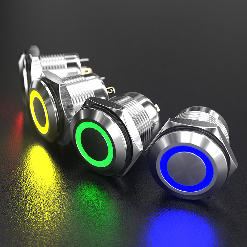 Short body push button switches