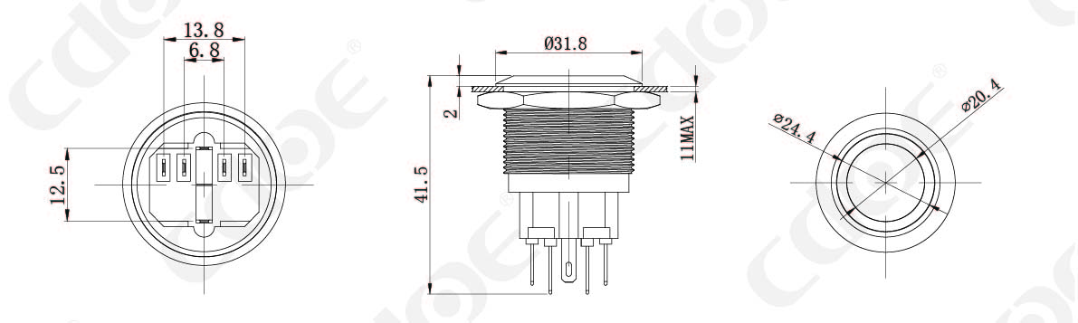 HBDGQ28F-11E Product size