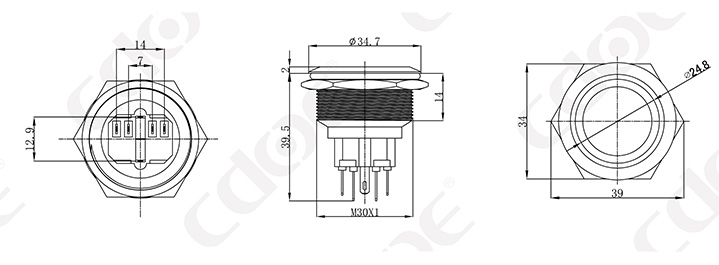 industrial light switch ring led pushbutton